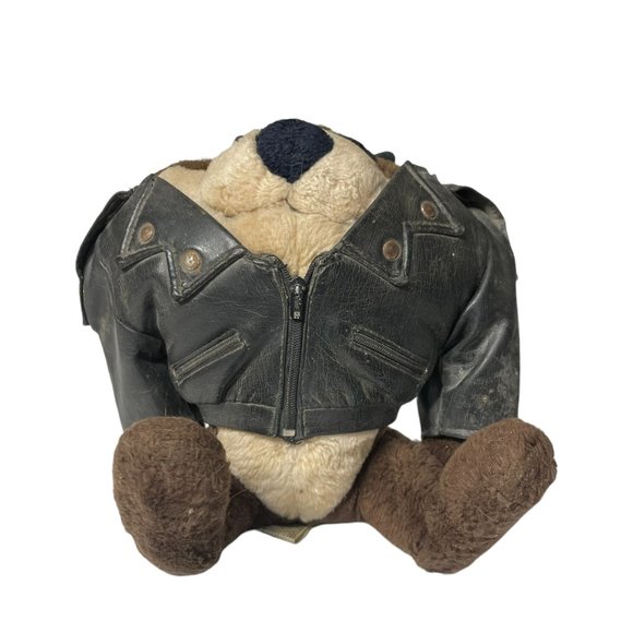 Taz Tasmanian Devil Plush 11" Moto Jacket Looney Toons Vintage Outfit Biker Gang - Picture 3 of 11